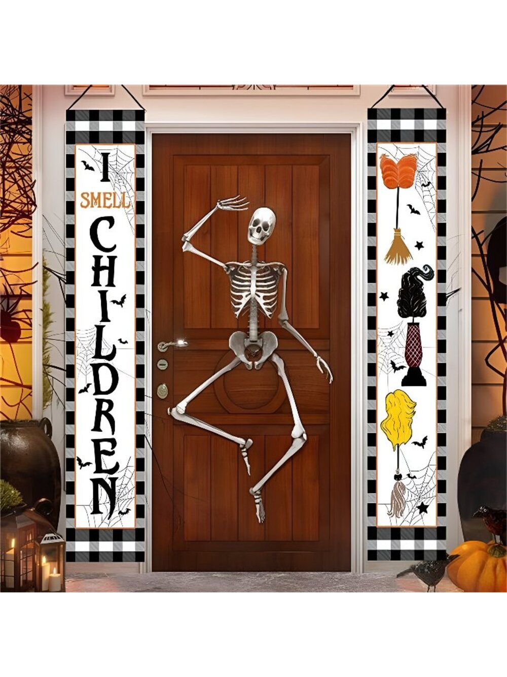 Hocus Pocus Porch Halloween Witch Banner Hanging Banner I Smell Children 12x72"